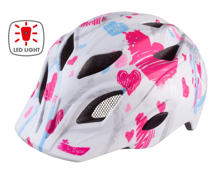 Dětská cyklistická helma Etape Pluto Light růžovo/bílá vel. 52-56 cm