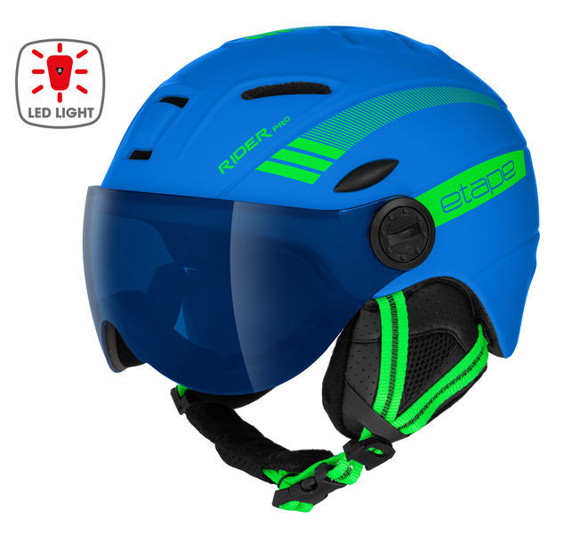 Dětská lyžařská přilba RIDER PRO LIGHT, modrá/zelená mat