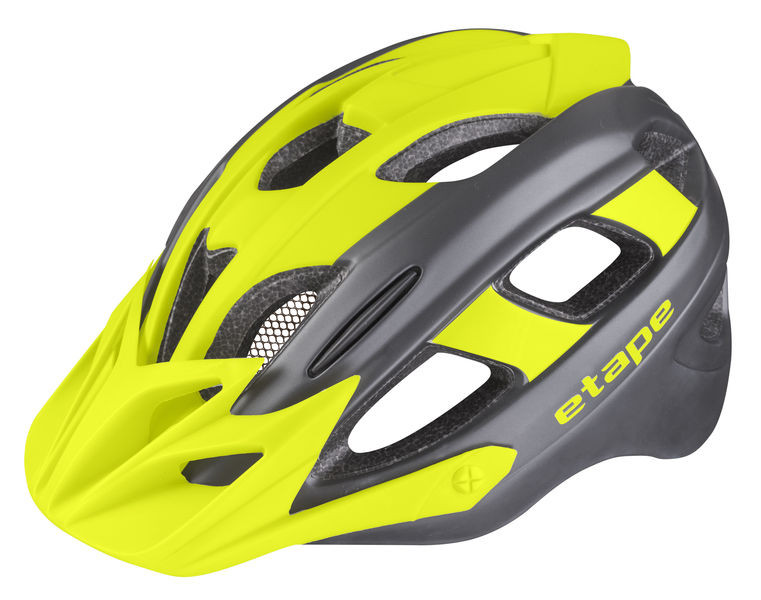 Juniorská cyklistická helma Etape Hero antracit /žlutá fluo mat. vel. 55-58 cm