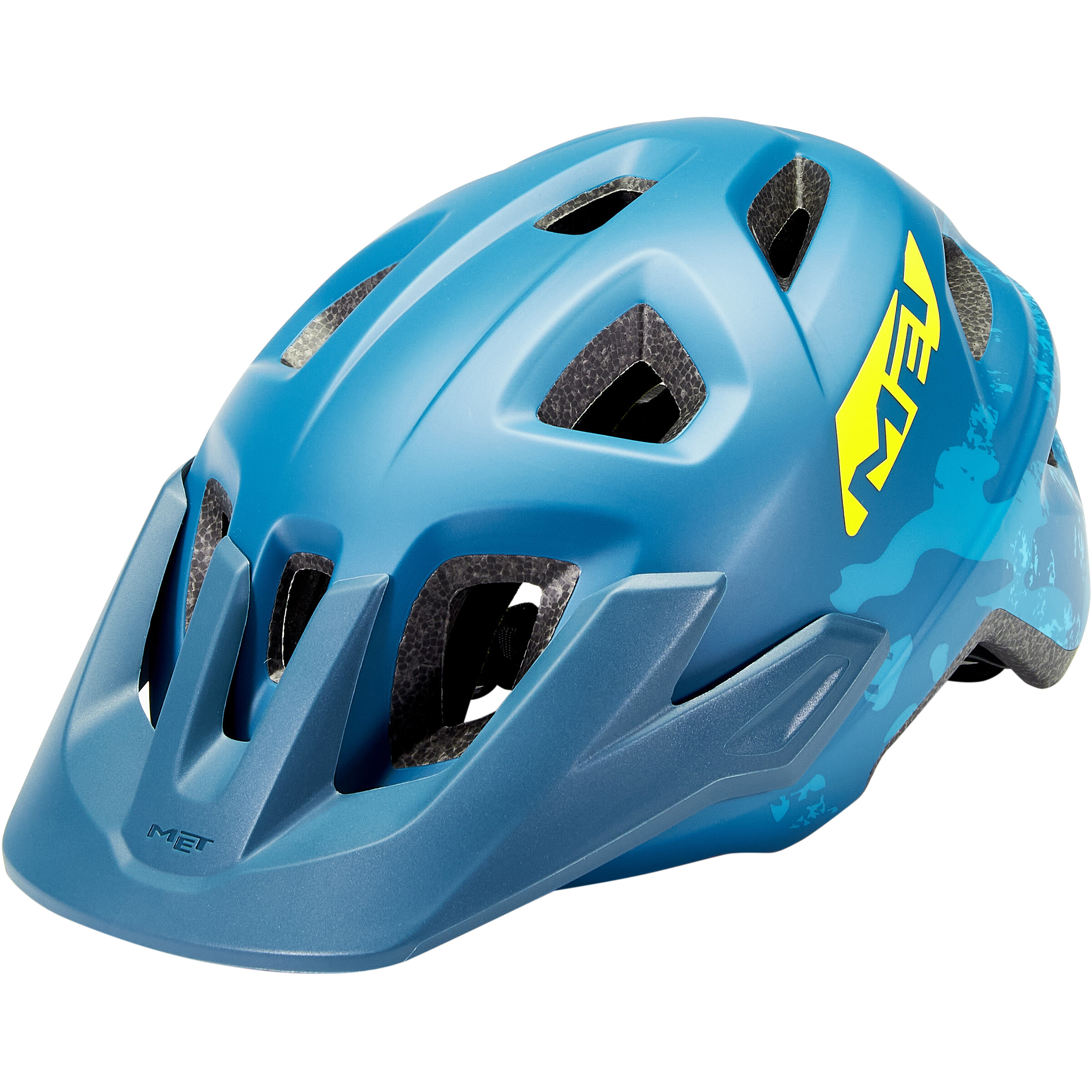 Cyklistická helma MET Eldar - petrol/modrá/camo vel. 52-57 cm