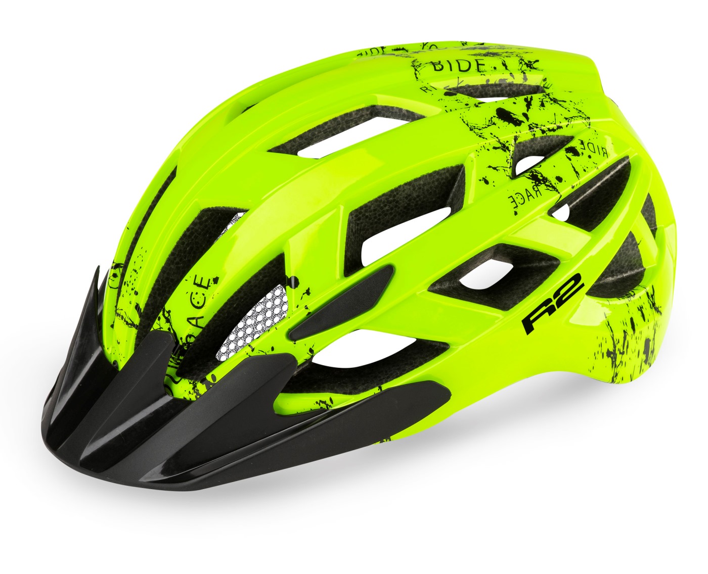 Cyklistická helma R2 LUMEN Jr. - reflex. žlutá vel. S