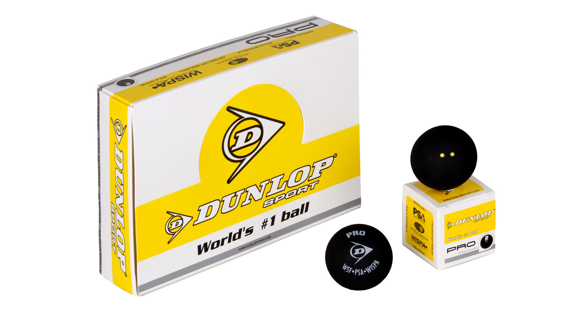 Squashový míček Dunlop Revelation Pro - 2 žluté tečky