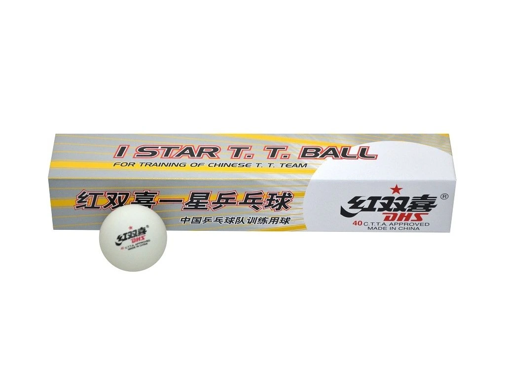 Míčky na stolní tenis DHS Double Happiness 1* - bílá