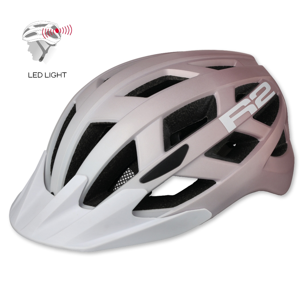 Cyklistická helma R2 LUMEN bílá/pudr. růžová - vel. M