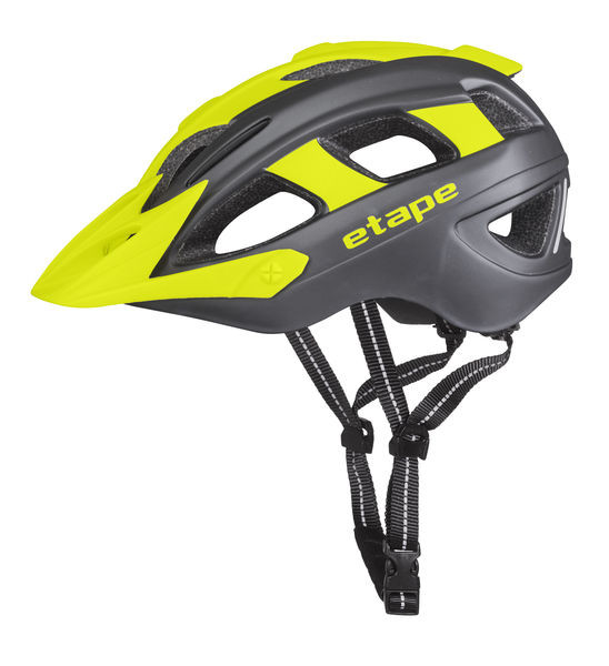 Juniorská cyklistická helma Etape Hero antracit /žlutá fluo mat. vel. 55-58 cm