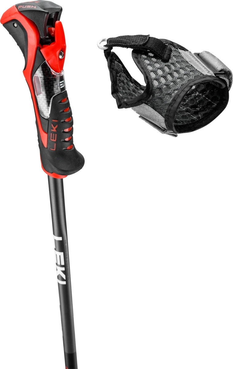 Lyžařské hole LEKI Airfloil 3D - black/bright red - 125 cm