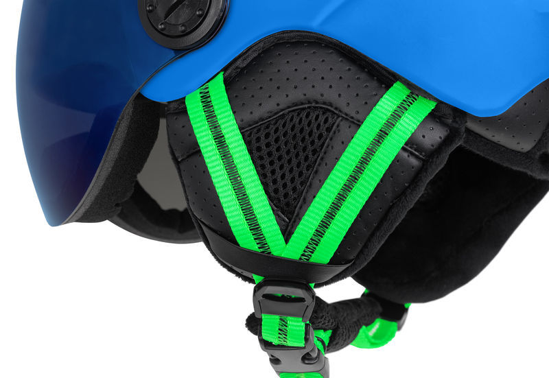 Dětská lyžařská přilba RIDER PRO LIGHT, modrá/zelená mat
