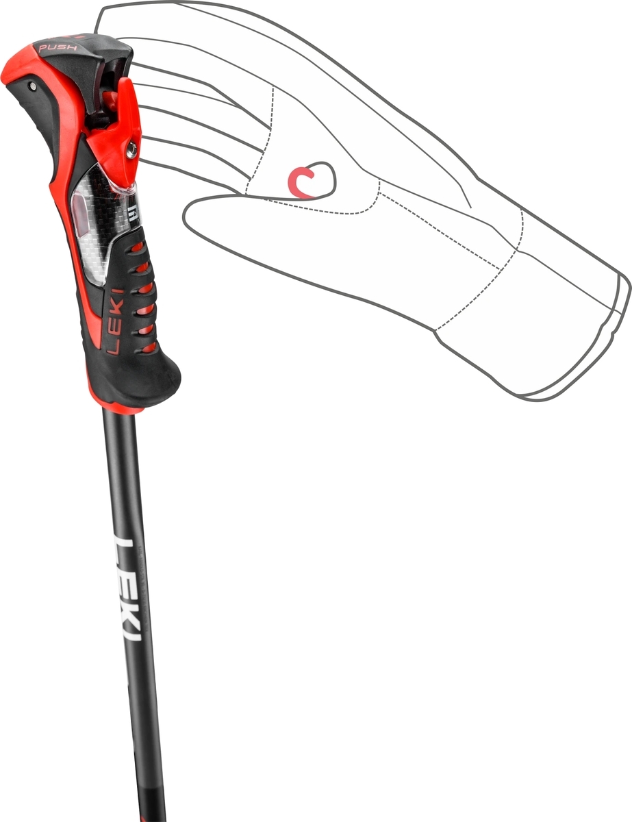 Lyžařské hole LEKI Airfloil 3D - black/bright red - 125 cm