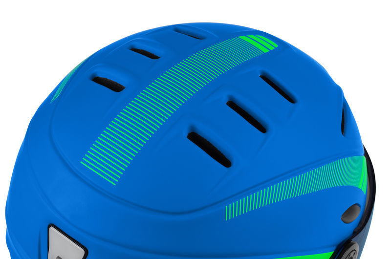 Dětská lyžařská přilba RIDER PRO LIGHT, modrá/zelená mat